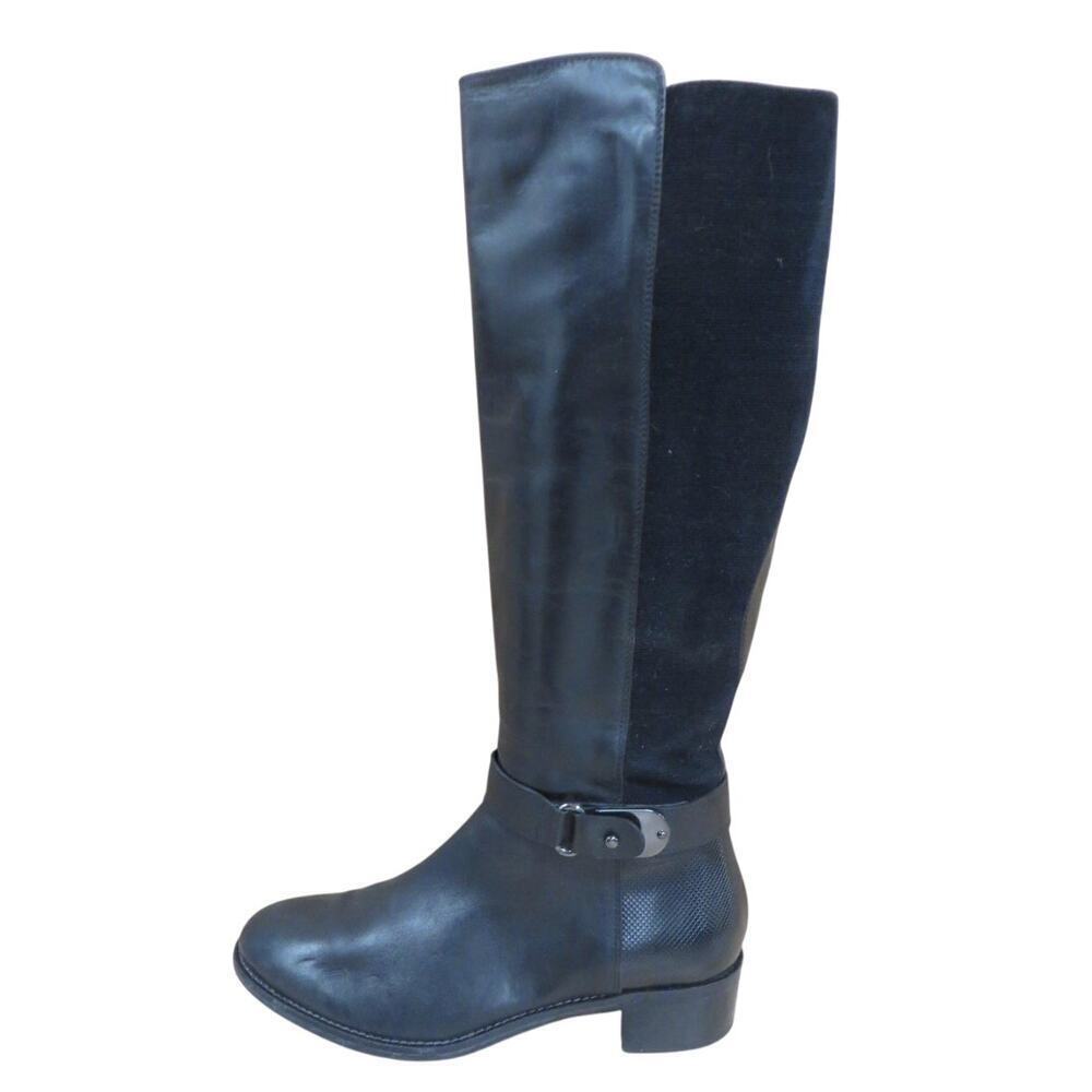 Aquatalia Black Leather Stretch Back Boots | Size 8.5 | Made in Italy